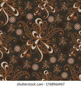 Seamless texture (pattern) in floral style. Suitable for design: cloth, web, wallpaper, packaging, wrapping. Vector illustration.
