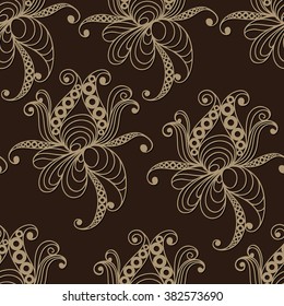 Seamless texture (pattern) in floral style. Suitable for design: cloth, web, wallpaper, packaging, wrapping. Vector illustration.