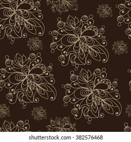 Seamless texture (pattern) in floral style. Suitable for design: cloth, web, wallpaper, packaging, wrapping. Vector illustration.