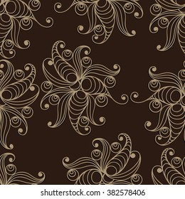 Seamless texture (pattern) in floral style. Suitable for design: cloth, web, wallpaper, packaging, wrapping. Vector illustration.
