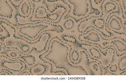 Seamless texture pattern. Halftone dots background. Brown, beige, khaki military fashion camouflage. Abstract vector for print on fabric, textile or paper. camouflage texture.