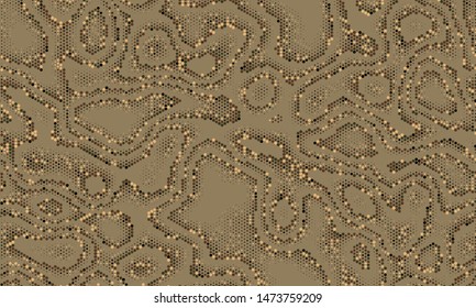 Seamless texture pattern. Halftone dots background. Brown, beige, khaki military fashion camouflage. Abstract vector for print on fabric, textile or paper. camouflage vector.