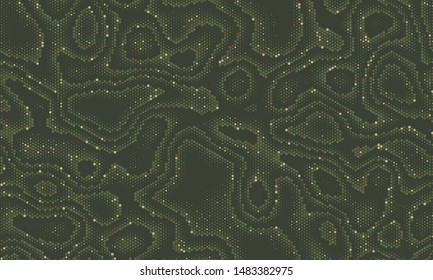 Seamless texture pattern. Halftone dots background. Brown, beige, khaki military fashion camouflage. Abstract vector for print on fabric, textile or paper. camouflage background.