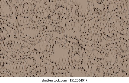 Seamless texture pattern. Halftone dots background. Brown, beige, khaki military fashion camouflage. Abstract vector for print on fabric, textile or paper. camouflage net.