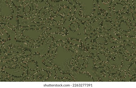 Seamless texture pattern. Halftone dots background. Khaki green military fashion camouflage. Abstract vector for print on fabric, textile or paper. pattern texture.