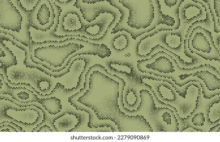 Seamless texture pattern. Halftone dots background. Khaki green military fashion camouflage. Abstract vector for print on fabric, textile or paper. pattern background.