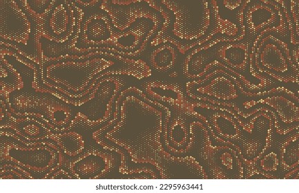 Seamless texture pattern. Halftone dots background. Brown, beige, khaki military fashion camouflage. Abstract vector for print on fabric, textile or paper. camouflage net.