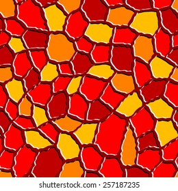 Seamless texture pattern with hot color rugged tiles