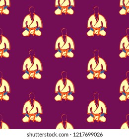 Seamless texture pattern karate fist martial arts. Vector, EPS. Fighters, iaido.