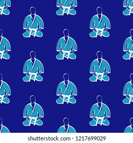 Seamless texture pattern karate fist martial arts. Vector, EPS. Fighters, iaido.