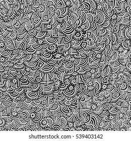 Seamless texture pattern line various shapes. Hieroglyphics letter. Abstract background. vector simple design wallpaper.