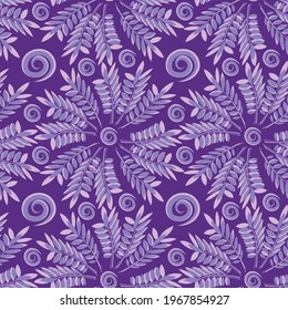 Seamless texture, pattern on a square background - flowers and leaves. Styling.