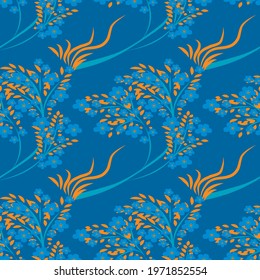 Seamless texture, pattern on a square background - flowers and leaves. Styling.