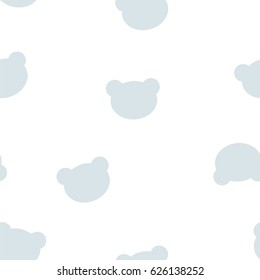 Seamless texture pattern silhouettes bear head, vector illustration