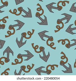 Seamless texture with pattern of stylized anchors