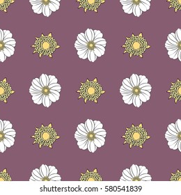 Seamless texture with a pattern of summer flowers