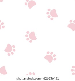 Seamless texture pattern traces cat quotes, vector illustration