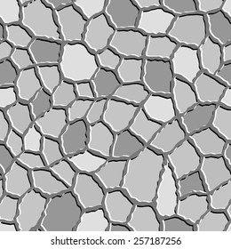 Seamless texture pattern with uncolored rugged tiles