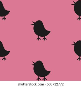 seamless texture pattern vector cute silhouette chick easy logo