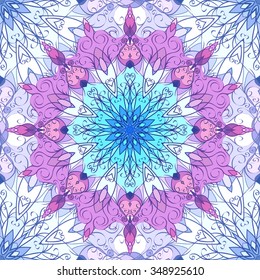 Seamless texture with patterned mandala and tribal pattern for your creativity
