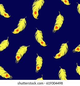 Seamless texture with peacock feathers