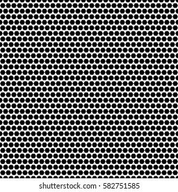 Seamless texture perforated pattern metal surface with hexagons.