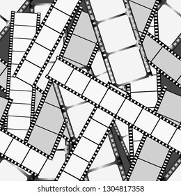 Seamless texture with photographic film. Black and white texture. Vector illustration.