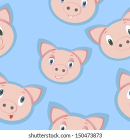 Seamless texture with pigs. Children. vector illustration