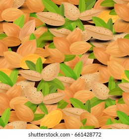seamless texture with pile of fresh almonds 
