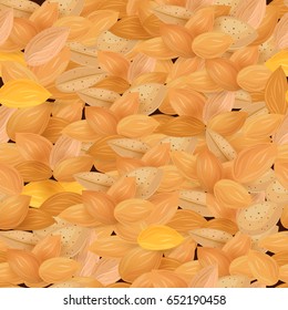 seamless texture with pile of tasty almonds 