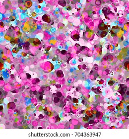 Seamless texture. Pink, blue, brown, white splatter pattern. Abstract vector background for web page, banners, fabric, home decor, wrapping