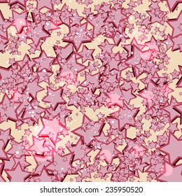 seamless texture with pink stars