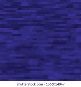 Seamless Texture of Pixel Denim Blue Melange Marl Blend. Variegated Indigo Dye Color Tones. Dense Pixelated Noise Style. Disrupted Glitch Stripe Flowing Water Effect Background. Vector Swatch EPS 10 