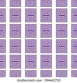 Seamless texture. Pixel graphics. Various versions of the squares on the location of the mounting area. Vector Image. For web design, presentations, textile and light industry. White and purple color
