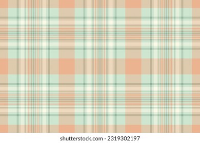 Seamless texture plaid of background vector check with a pattern fabric textile tartan in light and orange colors.