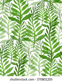 Seamless texture with plants and ferns. Vector background for your design