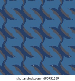 Seamless texture with a pod of dolphins under water, illustration for background