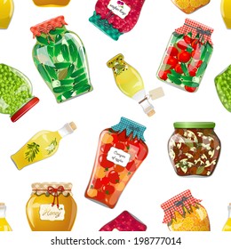 seamless texture with preserve food 