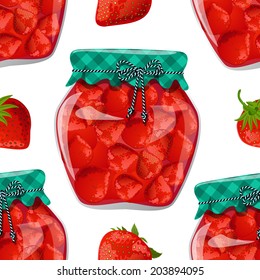 seamless texture with preserve strawberry