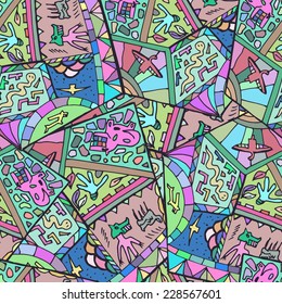 Seamless texture with a print style tribal. Ethnic style. Vector illustration.