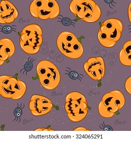 Seamless texture with pumpkins for Halloween .