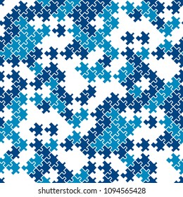 Seamless texture of a puzzle piece. Pattern for fabrics and packaging of various products.