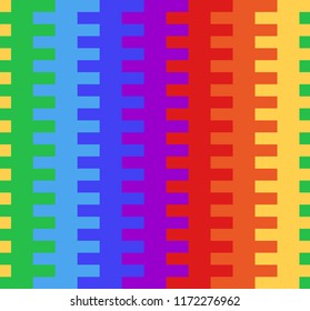 Seamless texture with rainbow basket weaving. Multicolored blocks. Vector child pattern for wrapping paper, wallpaper in the nursery and your creativity.