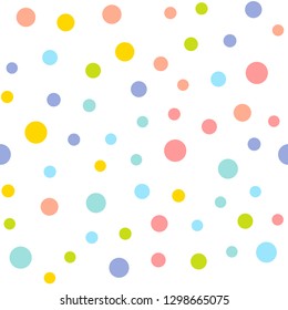 Seamless texture with random colorful circles. Vector pattern.