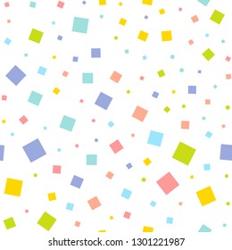 Seamless texture with random colorful squares. Vector pattern.