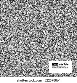 Seamless texture - random network of fractures. Irregular cracks. Vector illustration.