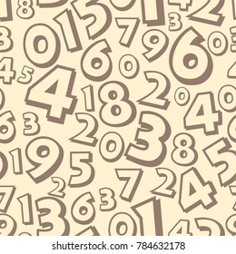 seamless texture of randomly located numbers of different sizes