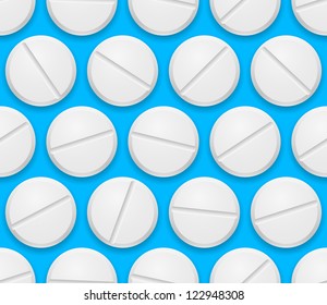 Seamless texture realistic tablets on blue background