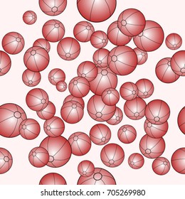 Seamless texture. Red balls on a pink background