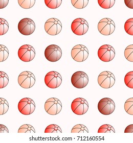 Seamless texture. Red balls on a white background